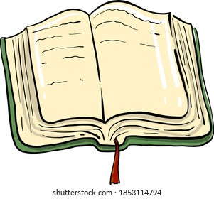 Green book, illustration, vector on white background