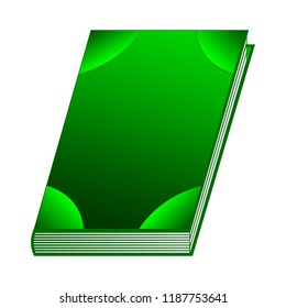 Green Book isolated on white background. Ancient Book with Alchemy Recipes and Mystic Spell Enchantments. Isolated GUI Design Elements. Vector Illustration for Your Design, Game, Card, Web. 