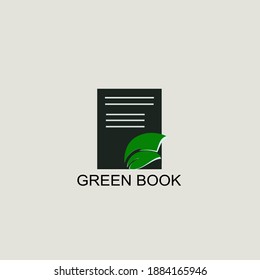 Green book logo or icon in flat design and soft colors