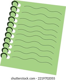 libro verde nota icono libro de línea de icono perder hoja hoja verde anillo libro ilustratio