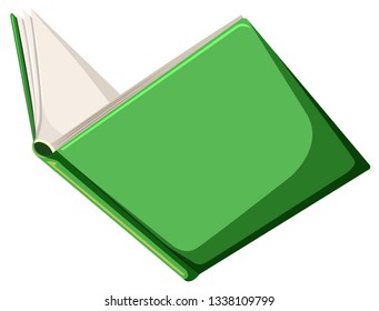 A green book on white background illustration