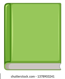 Libro verde sobre ilustración de fondo blanco