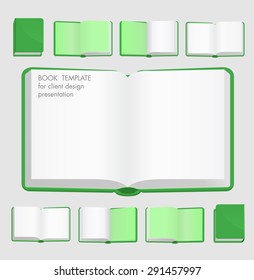 Green BOOK template for design and presentation VECTOR