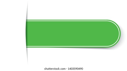 green bookmark vector banner with shadow