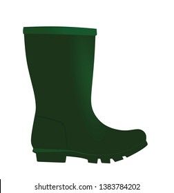 Green boot wellie. vector illustration