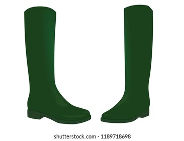 Green boots. vector illustration