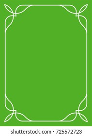 Green border frame book cover vector vintage background