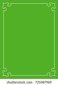 Green border frame book cover vector vintage background