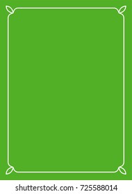 Green border frame book cover vector vintage background