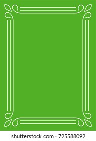 Green border frame book cover vector vintage background