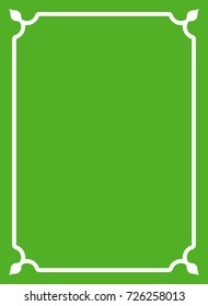 Green border frame book cover vector vintage background