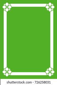 Green border frame book cover vector vintage background
