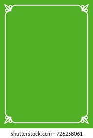 Green border frame book cover vector vintage background