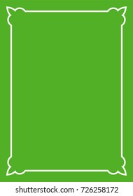 Green border frame book cover vector vintage background