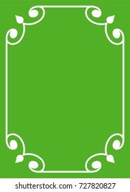 Green border frame book cover vector vintage background