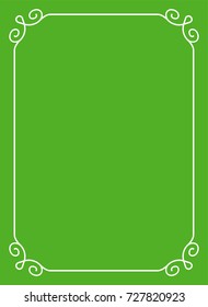 Green border frame book cover vector vintage background
