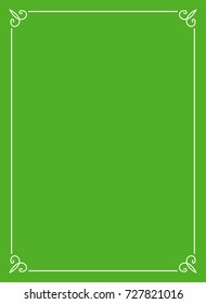 Green border frame book cover vector vintage background
