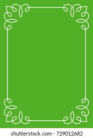Green border frame book cover vector vintage background