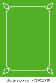 Green border frame book cover vector vintage background