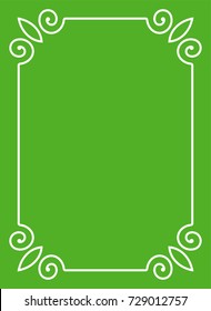 Green border frame book cover vector vintage background