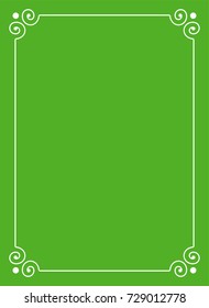 Green border frame book cover vector vintage background