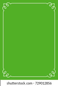 Green border frame book cover vector vintage background