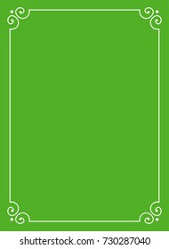 Green border frame book cover vector vintage background
