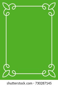 Green border frame book cover vector vintage background