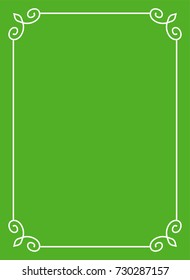 Green border frame book cover vector vintage background