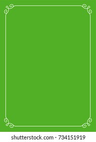 Green border frame book cover vector vintage background