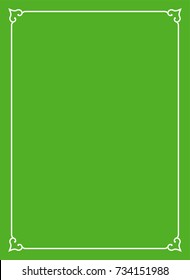 Green border frame book cover vector vintage background