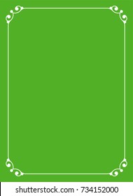 Green border frame book cover vector vintage background