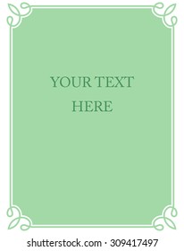 Green border frame deco vector art simple line corner
