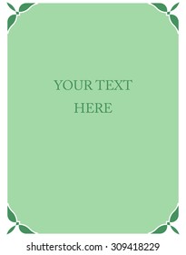 Green border frame deco vector art simple line corner