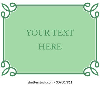 Green border frame deco vector art simple line corner