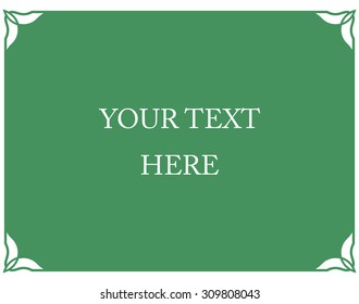 Green border frame deco vector art simple line corner