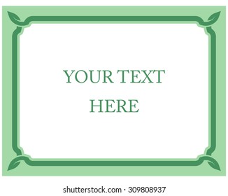 Green border frame deco vector art simple line corner