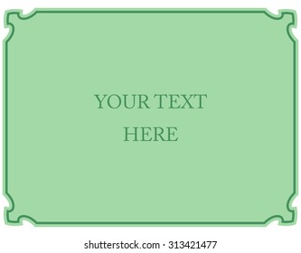 Green border frame deco vector art simple line corner