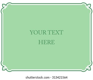 Green border frame deco vector art simple line corner