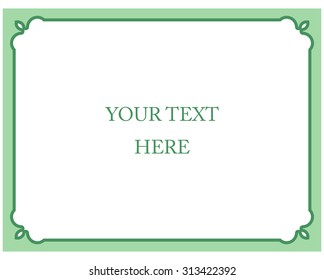 Green border frame deco vector art simple line corner