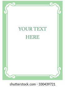 Green border frame deco vector art simple line corner