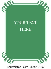 Green border frame deco vector art simple line corner
