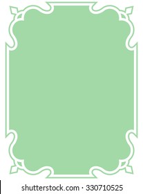 Green border frame deco vector art simple line corner