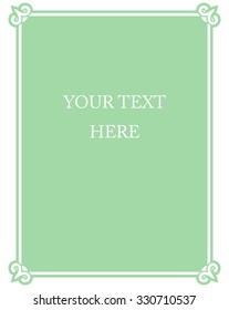 Green border frame deco vector art simple line corner