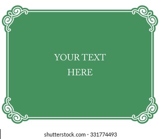 Green border frame deco vector art simple line corner
