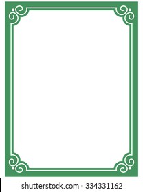 Green Border Frame Deco Vector Art Stock Vector (Royalty Free ...