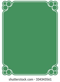 Green border frame deco vector art simple line corner
