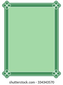 Green border frame deco vector art simple line corner