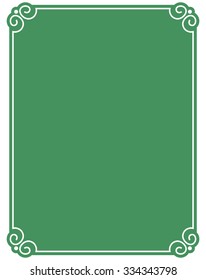 Green border frame deco vector art simple line corner