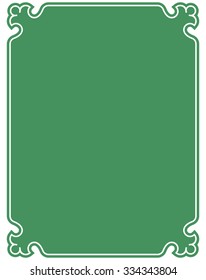 Green border frame deco vector art simple line corner